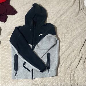 Nike Black and Gray Zip-Up Hoodie